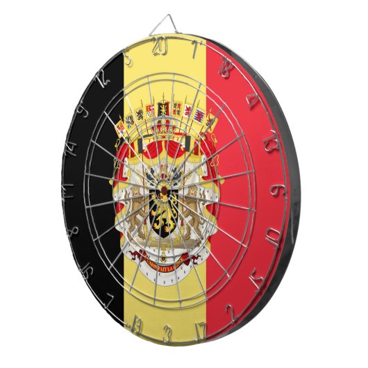 België vlag & COA Dartbord (Voorkant Rechts)