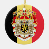 België vlag & COA Keramisch Ornament (Voorkant)