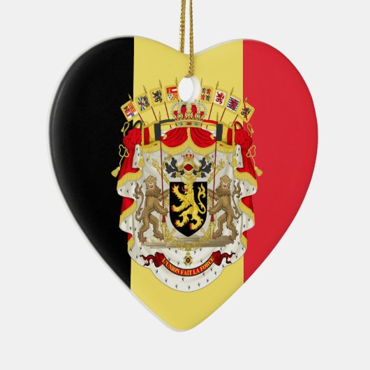België vlag & COA Keramisch Ornament (Rechts)