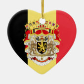 België vlag & COA Keramisch Ornament (Voorkant)