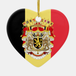 België vlag & COA Keramisch Ornament