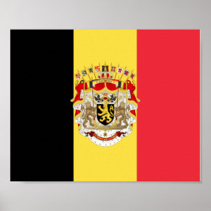 België vlag & COA Poster