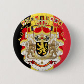 België vlag & COA Ronde Button 5,7 Cm (Voorkant)