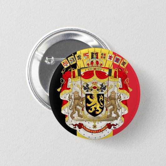 België vlag & COA Ronde Button 5,7 Cm (Voorkant /achterkant)