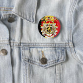 België vlag & COA Ronde Button 5,7 Cm (In situ)