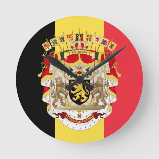 België vlag & COA Ronde Klok (Voorkant)