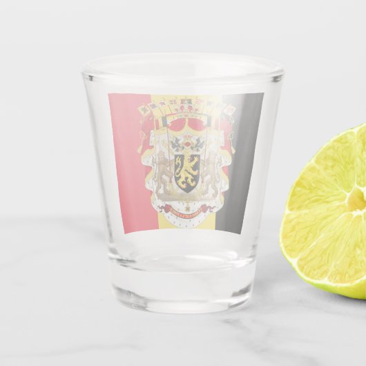België vlag & COA Shot Glas (Achterkant)