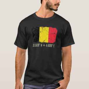 België vlag coördineert Mannen Vrouwen Belgisch He T-shirt