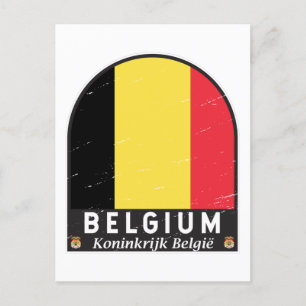 België vlag Embleem Verstoorde Vintage Briefkaart