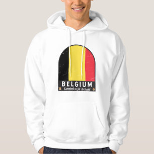 België vlag Embleem Verstoorde Vintage Hoodie