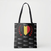 België vlag en hart, mode van de Belgische vlag /s Tote Bag (Voorkant)
