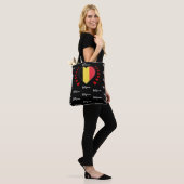 België vlag en hart, mode van de Belgische vlag /s Tote Bag (Op model)