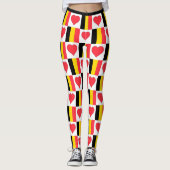 België Vlag Hart Pattern Cute Patriotic Belgium Leggings (Voorkant)