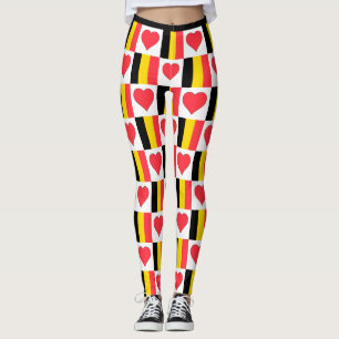 België Vlag Hart Pattern Cute Patriotic Belgium Leggings