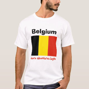 België Vlag + Kaart + Tekst T-shirt