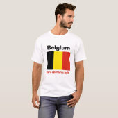 België Vlag + Kaart + Tekst T-shirt (Voorkant volledig)