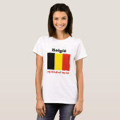 België Vlag + Kaart + Tekst T-shirt (Voorkant volledig)