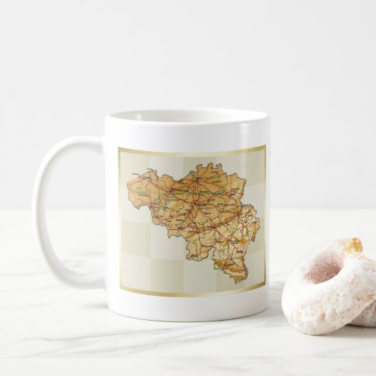 België vlag + kaartMok Koffiemok (Met donut)