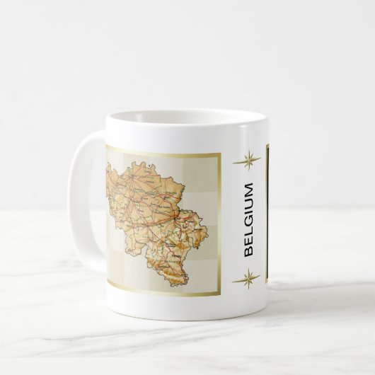België vlag + kaartMok Koffiemok (Voorkant links)