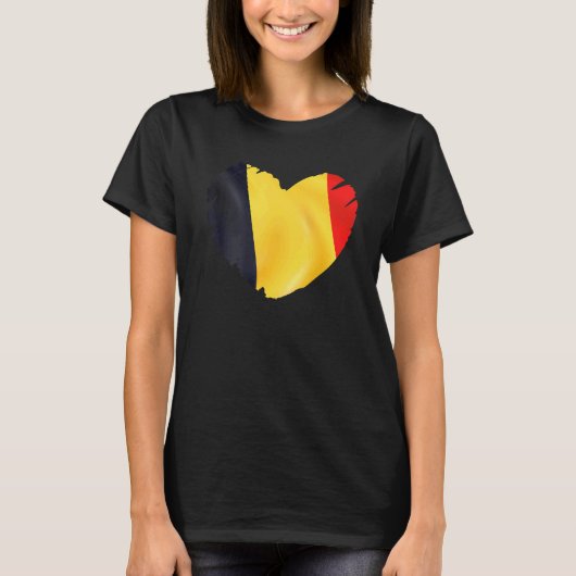 België Vlag op vorm van hart België T-shirt (Voorkant)