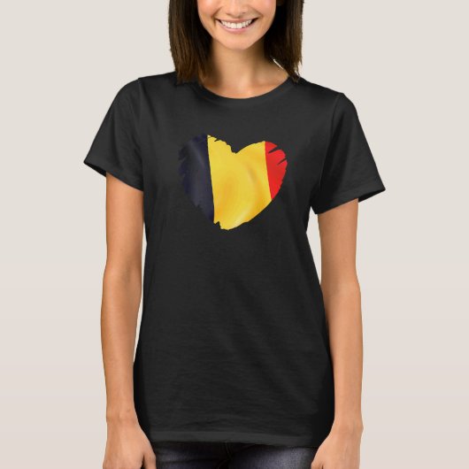 België Vlag op vorm van hart België T-shirt (Voorkant)