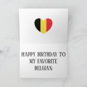 België vlag patriottische verjaardag kaart (Binnen)