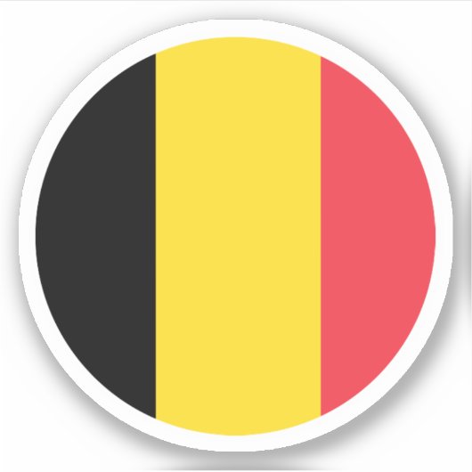 België Vlaggen Ronde Sticker (Voorkant)