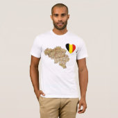 België Vlaggenhart en -kaart T-Shirt (Voorkant volledig)