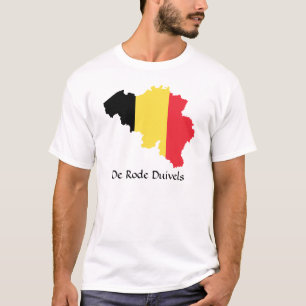 België vlagkaart de Rode Duivels T-Shirt