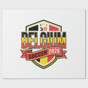 België Voetbal 2026 Voetbal Vet Land Typografie Cadeaupapier