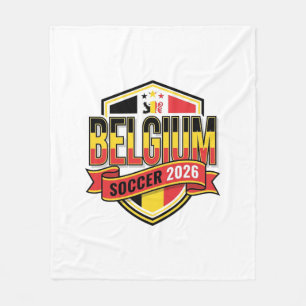 België Voetbal 2026 Voetbal Vet Land Typografie Fleece Deken