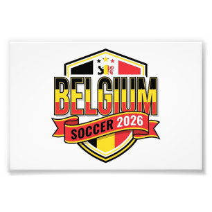 België Voetbal 2026 Voetbal Vet Land Typografie Foto Afdruk