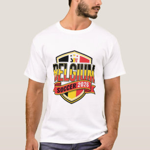 België Voetbal 2026 Voetbal Vet Land Typografie T-shirt