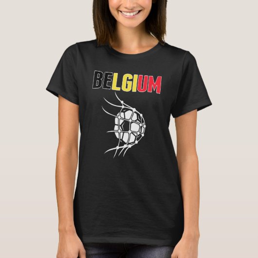 belgië Voetbal in netto steun belgisch voetbal T-shirt (Voorkant)