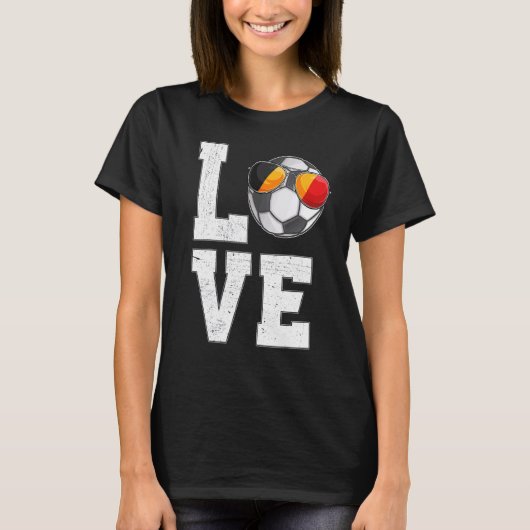 België Voetbal Liefde Belgische Fan Vlag T-shirt (Voorkant)
