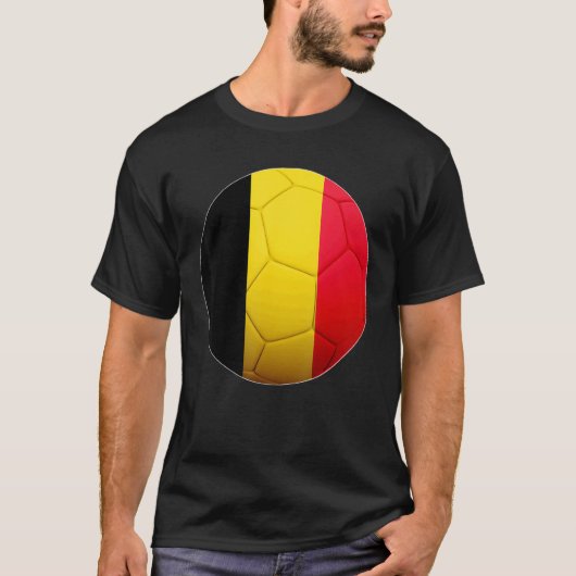 België Voetbal Nationale Bal België Vlag Voetbal T-shirt (Voorkant)