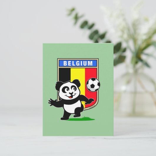 België Voetbal Panda Briefkaart (Staand voorkant)