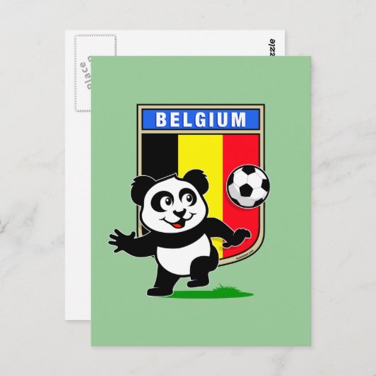 België Voetbal Panda Briefkaart (Voorkant / Achterkant)