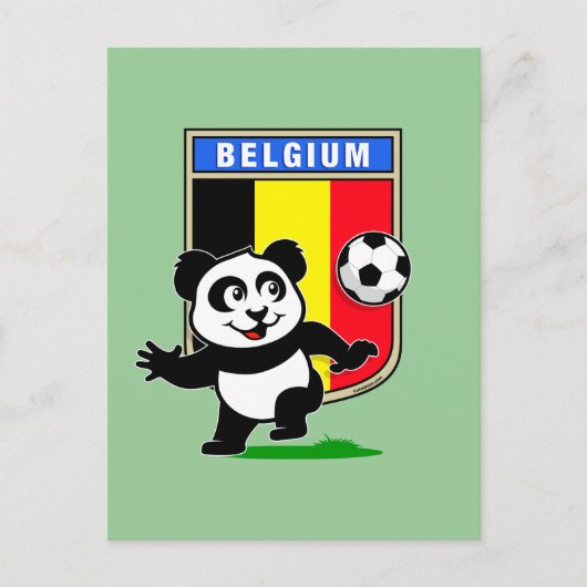België Voetbal Panda Briefkaart (Voorkant)