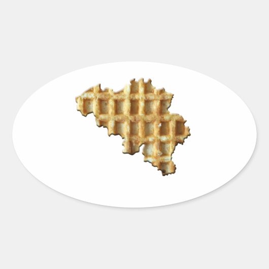 België wafelland ovale sticker (Voorkant)