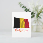 België Waving Flag met naam in het Frans Briefkaart (Staand voorkant)