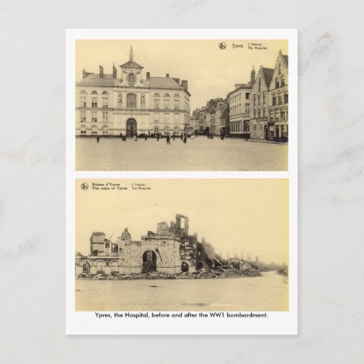 België, Ypres - WW1 Bombardement Briefkaart (Voorkant)