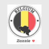 België Zegel Sticker Ronde Vlag (Vel)