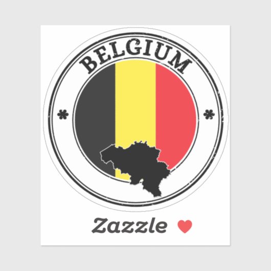 België Zegel Sticker Ronde Vlag (Vel)