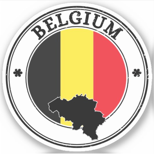 België Zegel Sticker Ronde Vlag (Voorkant)