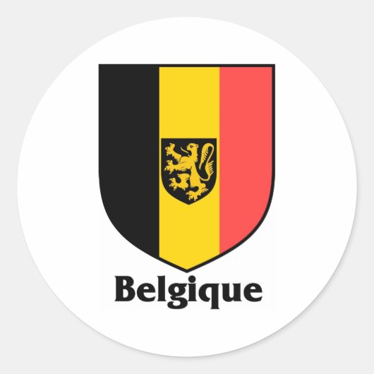 Belgique Crest / Belgische vlag Ronde Sticker (Voorkant)