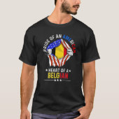 Belgisch Amerikaans Pride Foreign Country Bel T-shirt (Voorkant)
