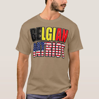 Belgisch Amerikaans schild van Patriot Pride Herit T-shirt