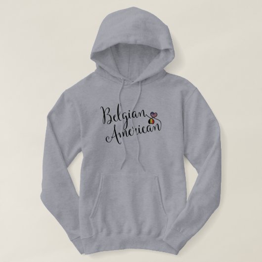 Belgisch-Amerikaanse gejumeleerde harten Hoodie (Design voorkant)
