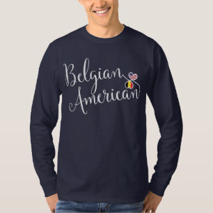 Belgisch-Amerikaanse gejumeleerde harten T-shirt